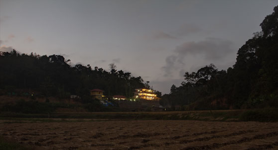 View of Deva Maani from the nearby Paddy fields.